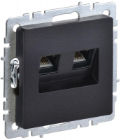 Розетка компьютерная двойн. СП RJ45 кат.6 BRITE РК11-2-БрЧ механизм черн. IEK BR-K20-2-K02