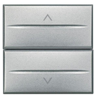 Выключатель для жалюзи кнопочный 2-кл. 2мод. Axolute Axial 10А 250В 1Р(NO)+ 1Р(NO) алюм. Leg BTC HC4037/2