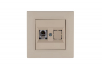 Розетка компьютерная CAT 5+гнездо Karea RIZZ крем Makel 88010035