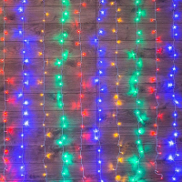 Гирлянда светодиодная "Светодиодный Дождь" 3х2м LED мультиколор свечение с динамикой провод прозр. 230В Neon-Night 235-099