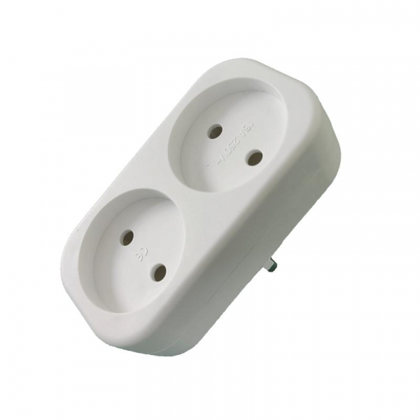Разветвитель 2-м без заземл. 16А 250В IP20 полипропилен бел. TOKOV ELECTRIC TKL-S2-C01