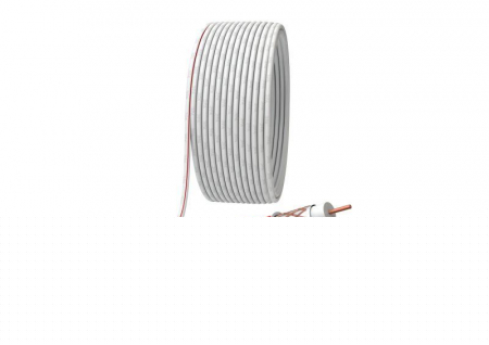 Кабель коаксиальный SAT 50м 75 Ом Cu/(оплетка Cu 75%) PVC бел. (уп.100м) (4/96) Эра Б0044617
