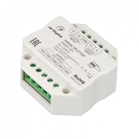 Усилитель SMART-SPI 12-24В 2 output IP20 пластик Arlight 028419