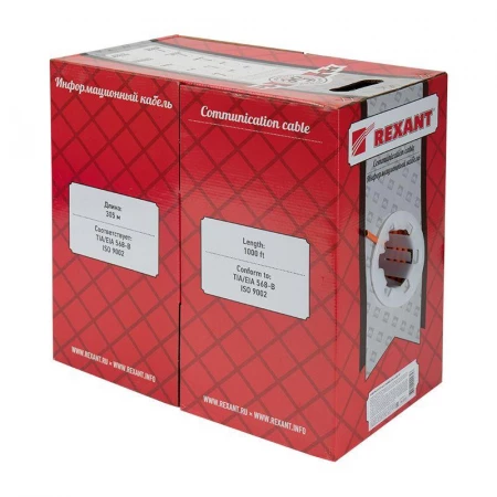 Кабель витая пара F/UTP кат.5e 4х2х24AWG solid ZH нг(А)-HF INDOOR оранж. (м) Rexant 01-0150